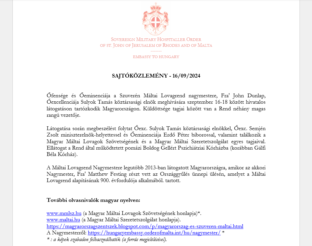 Sajtóközlemény